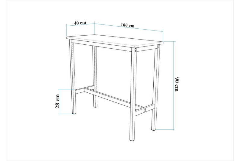 Heran Barbord 100 cm - Hvit - Møbler - Bord - Barbord & ståbord