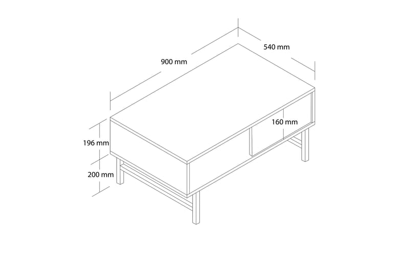 Hillel Sofabord 90 cm - Eik - Møbler - Bord - Sofabord