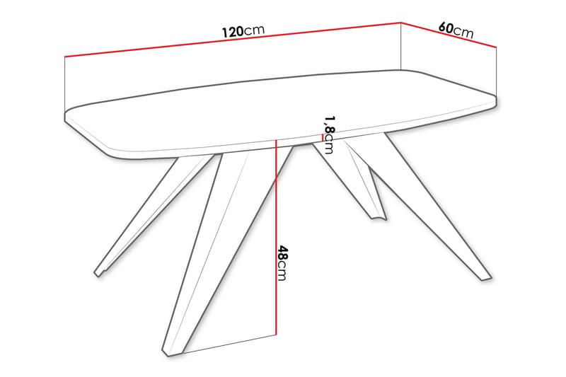 Hilts Sofabord 120 cm - Svart - Møbler - Bord - Sofabord