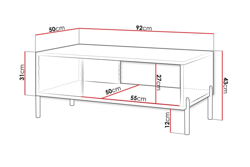 Holmes Sofabord 92 cm - Hvit - Møbler - Bord - Sofabord