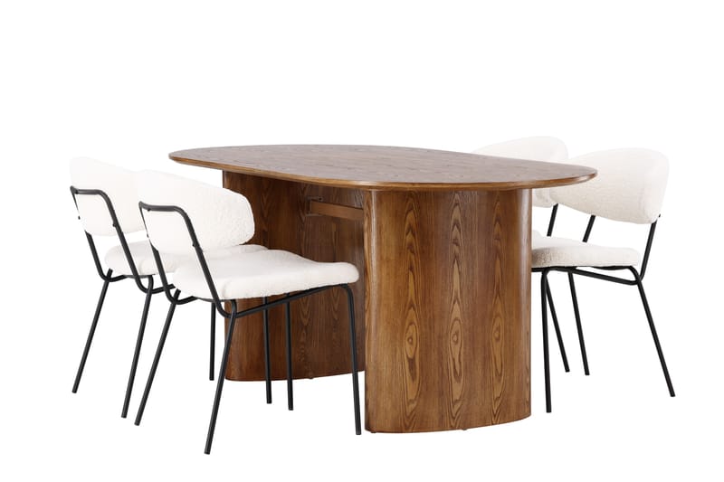 Isolde Matgruppe 180 cm Oval med 4 Chico Stoler - Natur - Møbler - Bord - Spisegrupper