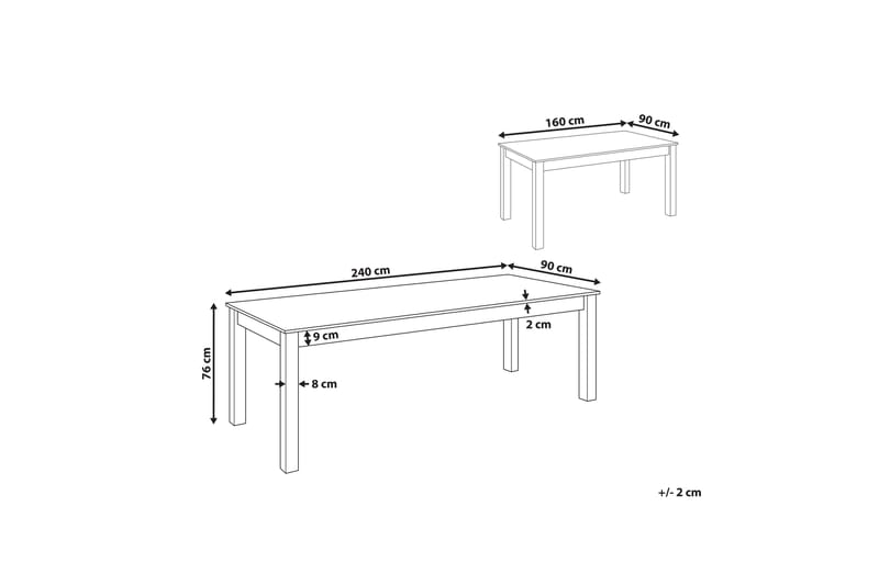 Joliette Spisebord Uttrekkbart 160-240x90 cm - Lysebrun - Møbler - Bord - Spisebord & kjøkkenbord