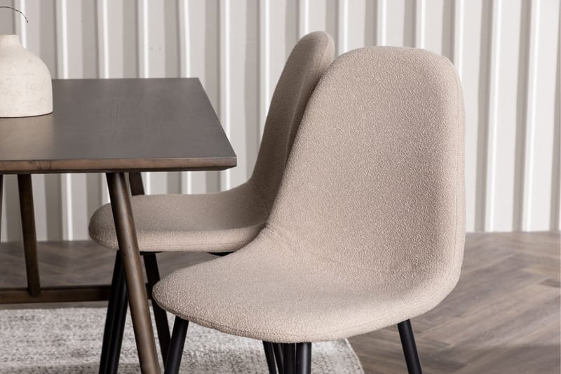 Kaseidon Spisegruppe 120 cm Rektangulær med 4 Bennie Stoler - Beige - Møbler - Bord - Spisegrupper