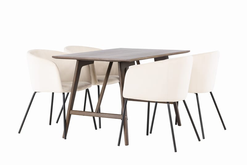 Kaseidon Spisegruppe 120 cm Rektangulær med 4 Berit Stoler - Beige - Møbler - Bord - Spisegrupper