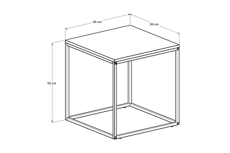 Ajmit Sidebord 50x52 cm Brun - Hanah Home - Møbler - Bord - Avlastningsbord - Lampebord & sidebord