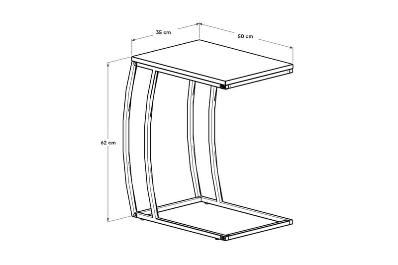 Ajmit Sidebord 50x62 cm Brun/Svart - Hanah Home - Møbler - Bord - Avlastningsbord - Lampebord & sidebord