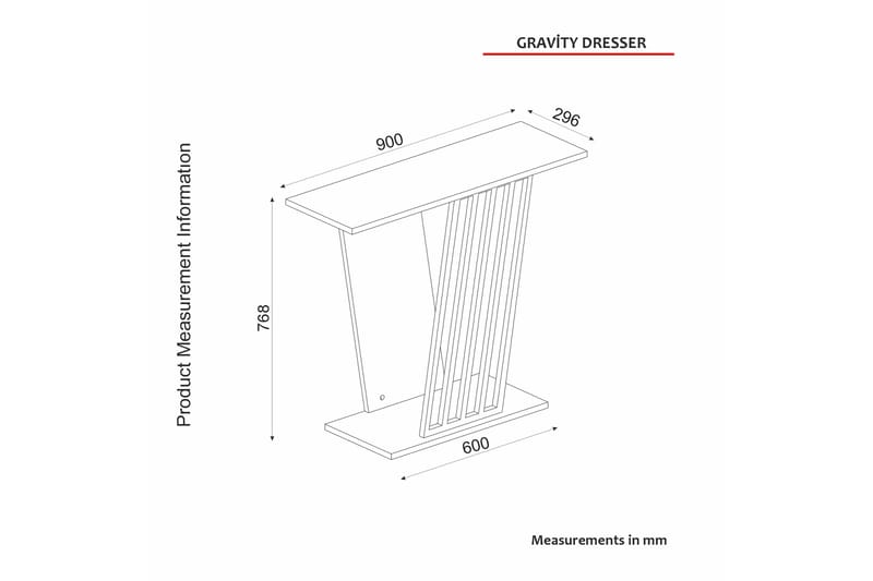 Gravity Sidebord 90x76,8 cm Svart/Gull - Hanah Home - Møbler - Bord - Avlastningsbord - Lampebord & sidebord