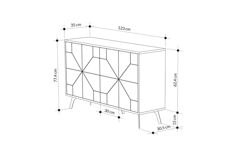 Dune Konsollbord 123x77,4 cm Svart - Hanah Home - Møbler - Bord - Avlastningsbord - Gangbord