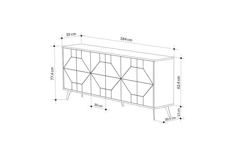 Dune Konsollbord 183,8x77,4 cm Antrasitt - Hanah Home - Møbler - Bord - Avlastningsbord - Konsollbord