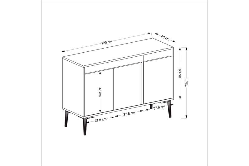 Emlak Konsollbord 120x75 cm Svart/Brun - Hanah Home - Møbler - Bord - Avlastningsbord - Gangbord