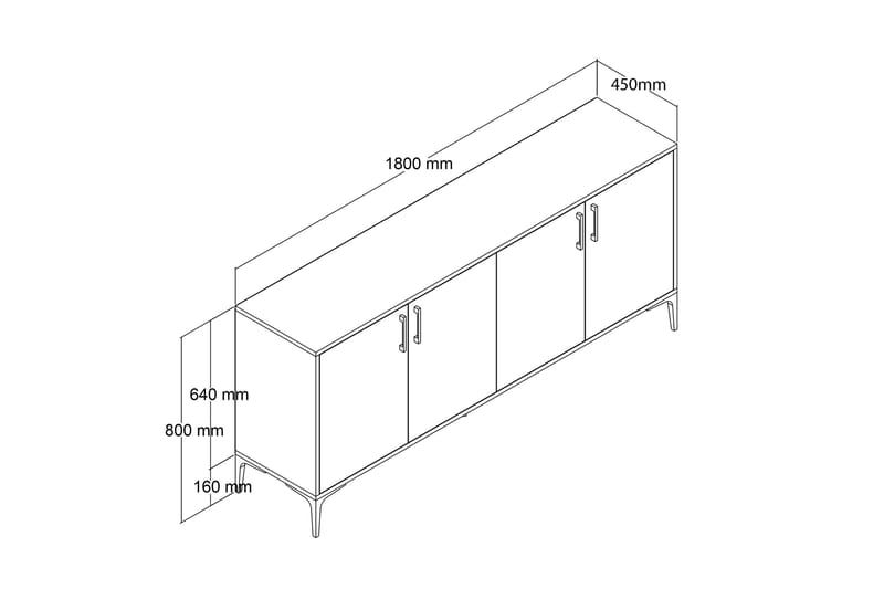 Aresine Konsollbord 180 cm - Antrasitt - Møbler - Bord - Avlastningsbord - Gangbord