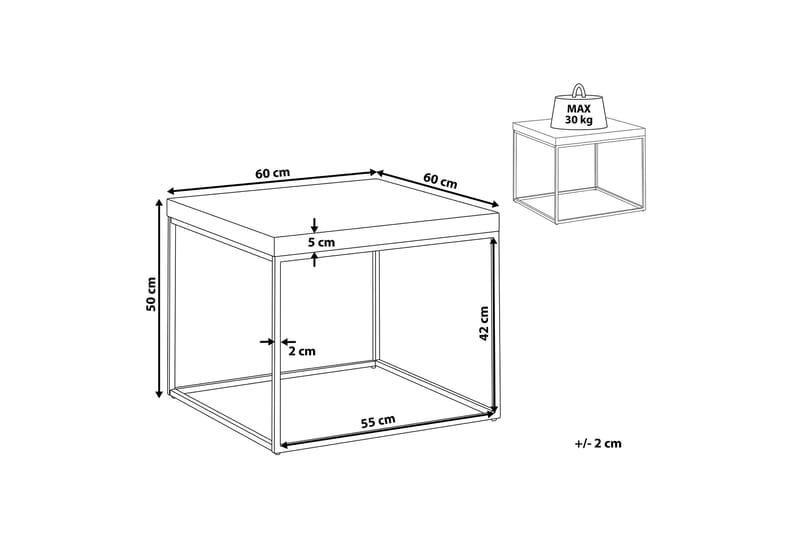 Barreras Sidebord 60 cm - Lyst tre/Svart - Møbler - Bord - Avlastningsbord - Lampebord & sidebord