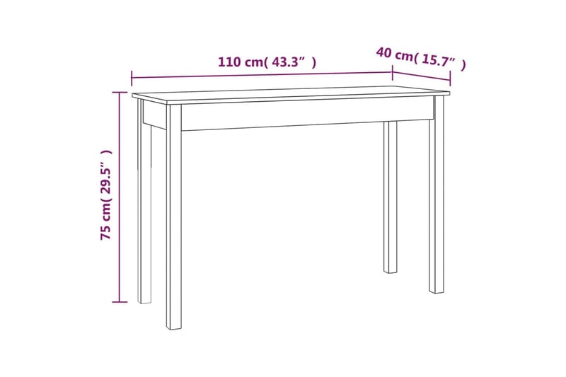 beBasic Konsollbord 110x40x75 cm heltre furu - Brun - Møbler - Bord - Avlastningsbord - Konsollbord