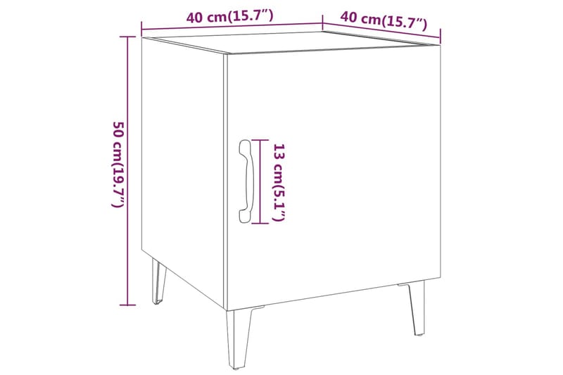 beBasic Nattbord 2 stk sonoma eik konstruert tre - Brun - Møbler - Bord - Avlastningsbord - Sengebord & nattbord