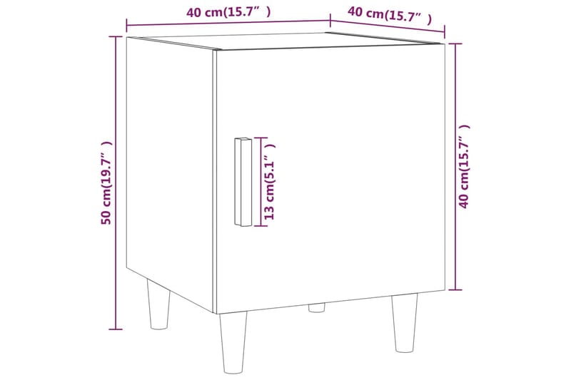 beBasic Nattbord brun eik konstruert tre - Brun - Møbler - Bord - Avlastningsbord - Sengebord & nattbord