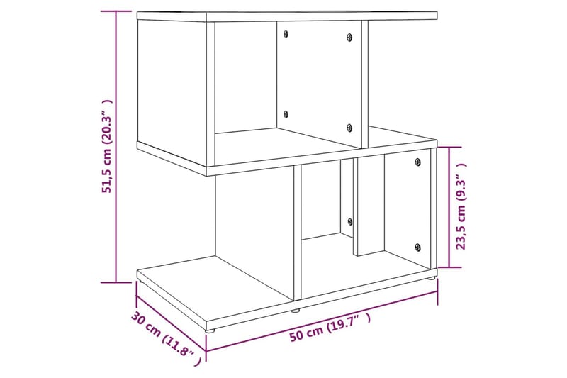 beBasic Nattbord grå sonoma 50x30x51,5 cm konstruert tre - GrÃ¥ - Møbler - Bord - Avlastningsbord - Sengebord & nattbord