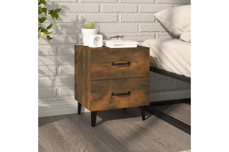 beBasic Nattbord røkt eik 40x35x47,5 cm - Brun - Møbler - Bord - Avlastningsbord - Sengebord & nattbord