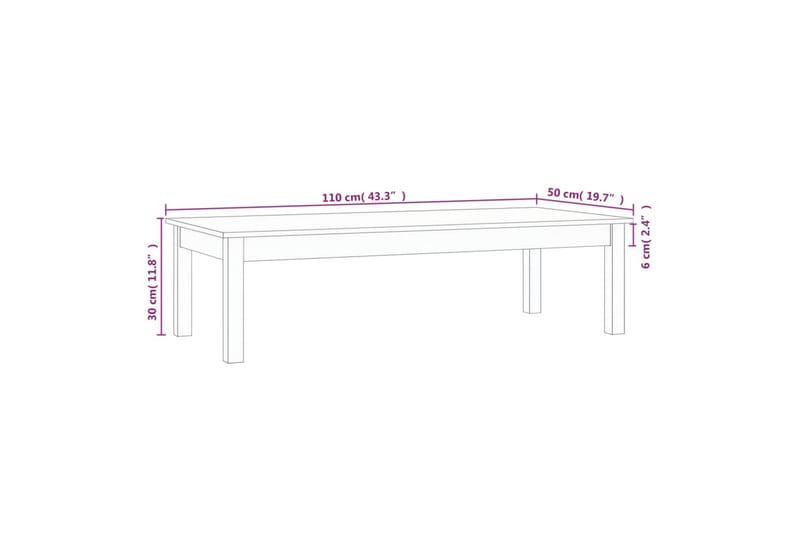 beBasic Salongbord 110x50x30 cm heltre furu - Brun - Møbler - Bord - Avlastningsbord - Lampebord & sidebord