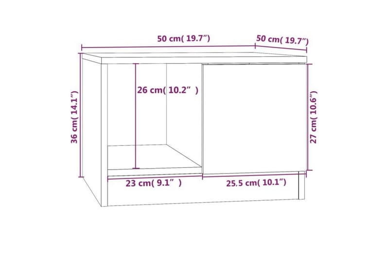 beBasic Salongbord betonggrå 50x50x36 cm konstruert tre - GrÃ¥ - Møbler - Bord - Avlastningsbord - Lampebord & sidebord