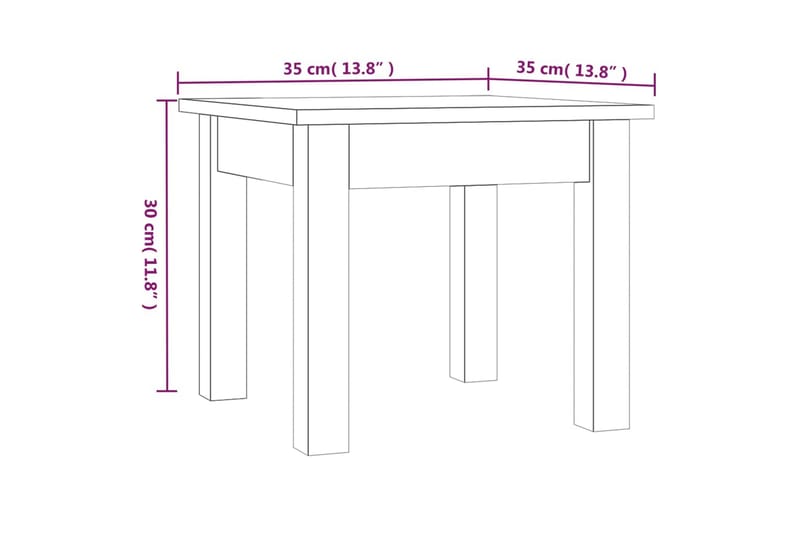 beBasic Salongbord grå 35x35x30 cm heltre furu - GrÃ¥ - Møbler - Bord - Avlastningsbord - Lampebord & sidebord