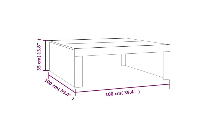 beBasic Salongbord grå sonoma 100x100x35 cm konstruert tre - GrÃ¥ - Møbler - Bord - Avlastningsbord - Lampebord & sidebord