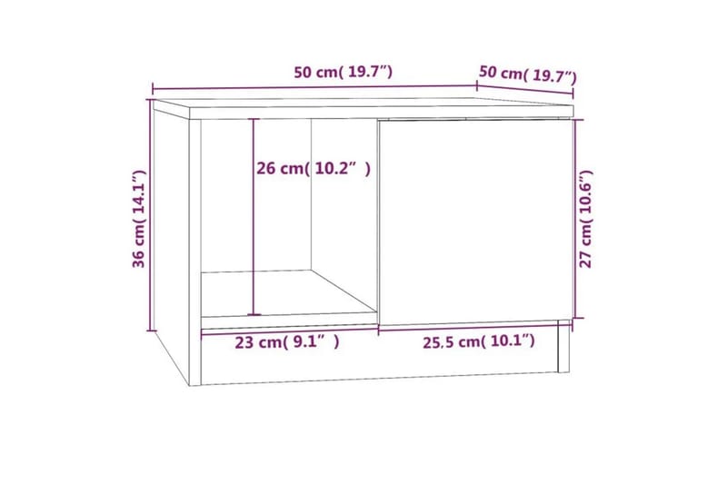 beBasic Salongbord grå sonoma 50x50x36 cm konstruert tre - GrÃ¥ - Møbler - Bord - Avlastningsbord - Lampebord & sidebord