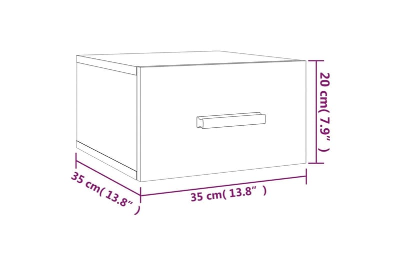 beBasic Veggmontert nattbord sonoma eik 35x35x20 cm - Brun - Møbler - Bord - Avlastningsbord - Sengebord & nattbord