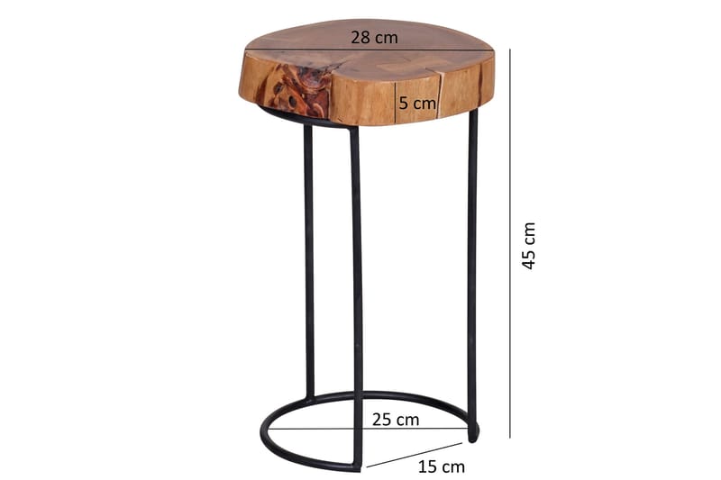 Barcena Avlastningsbord 28 cm - Brun - Møbler - Bord - Avlastningsbord - Brettbord og småbord