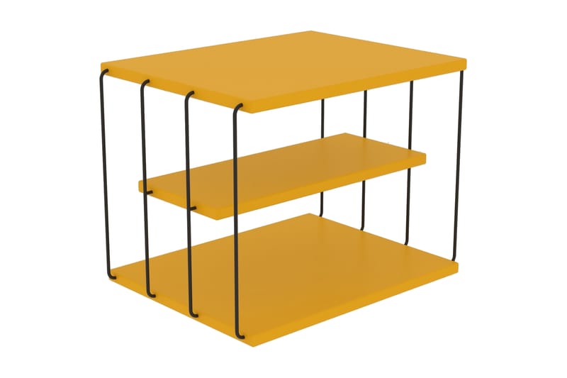 Side Table Gul|Svart - Lampebord & sidebord - Sammenleggbart bord - Brettbord og småbord - Speilbord