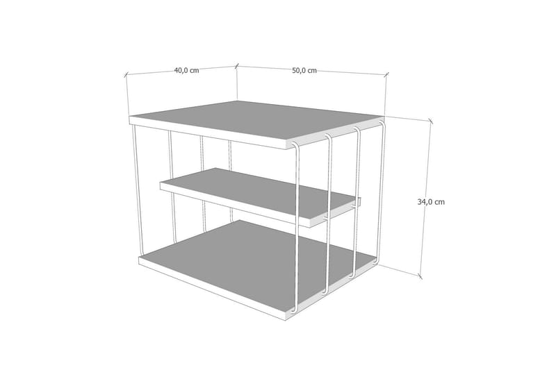 Side Table Gul|Svart - Lampebord & sidebord - Sammenleggbart bord - Brettbord og småbord - Speilbord