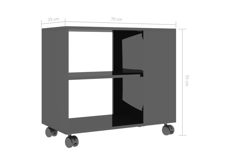 Sidebord høyglans svart 70x35x55 cm sponplate - Svart - Møbler - Bord - Avlastningsbord - Brettbord og småbord