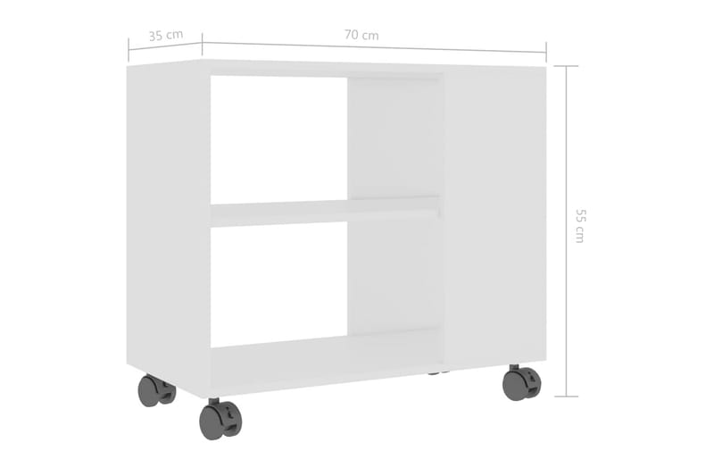 Sidebord hvit 70x35x55 cm sponplate - Hvit - Møbler - Bord - Avlastningsbord - Brettbord og småbord