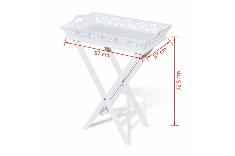 Sidebord med brett hvit - Hvit - Møbler - Bord - Avlastningsbord - Brettbord og småbord