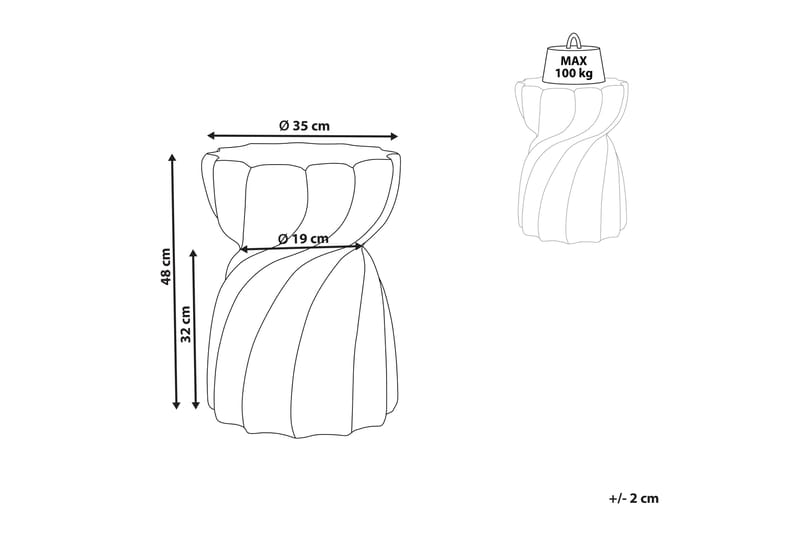 Brigge Sidebord 35 cm - Grå - Møbler - Bord - Avlastningsbord - Lampebord & sidebord