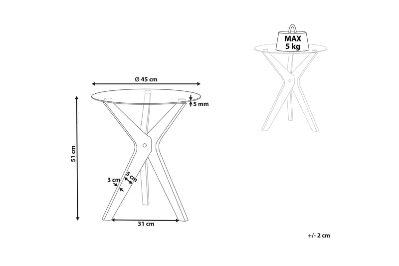 Brion Sidebord 45 cm - Transparent/Lyst tre - Møbler - Bord - Avlastningsbord - Lampebord & sidebord