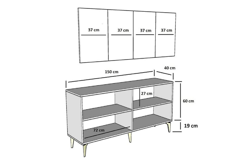 Cagla Konsollbord 150 cm - Antrasitt/Sølv - Møbler - Bord - Avlastningsbord - Gangbord