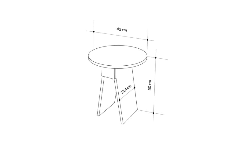 Chen Sidebord 42 cm - Grå - Møbler - Bord - Avlastningsbord - Lampebord & sidebord