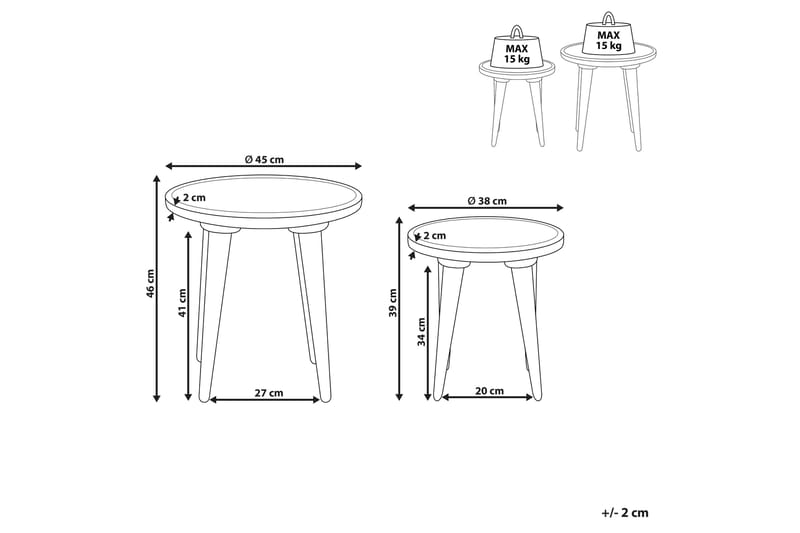 Dyton Settbord 45 cm - Grønn - Møbler - Bord - Avlastningsbord - Settbord