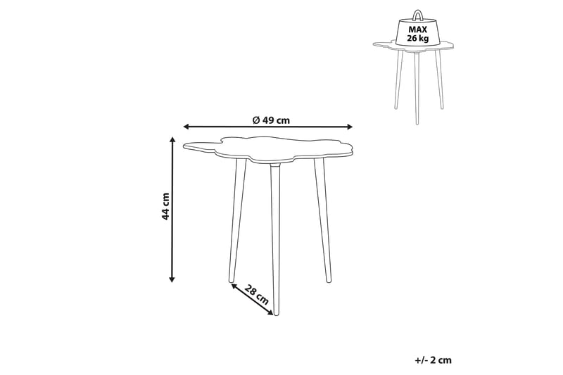 Emmanuel Sidebord 49 cm - Gull - Møbler - Bord - Avlastningsbord - Lampebord & sidebord