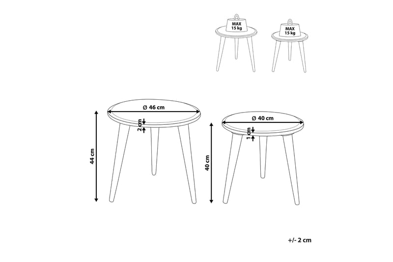 Fawn Settbord 46 cm - Lyst tre - Møbler - Bord - Avlastningsbord - Settbord