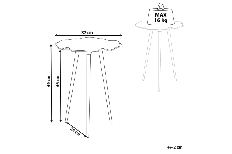 Fedor Sidebord 37 cm - Gull/Svart - Møbler - Bord - Avlastningsbord - Lampebord & sidebord