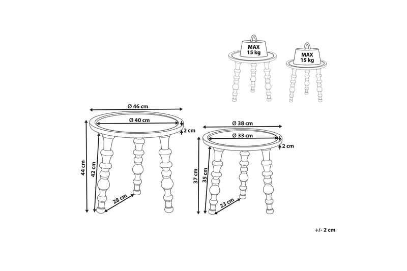 Feeney Sidebord 46 cm - Mørkt tre - Møbler - Bord - Avlastningsbord - Lampebord & sidebord