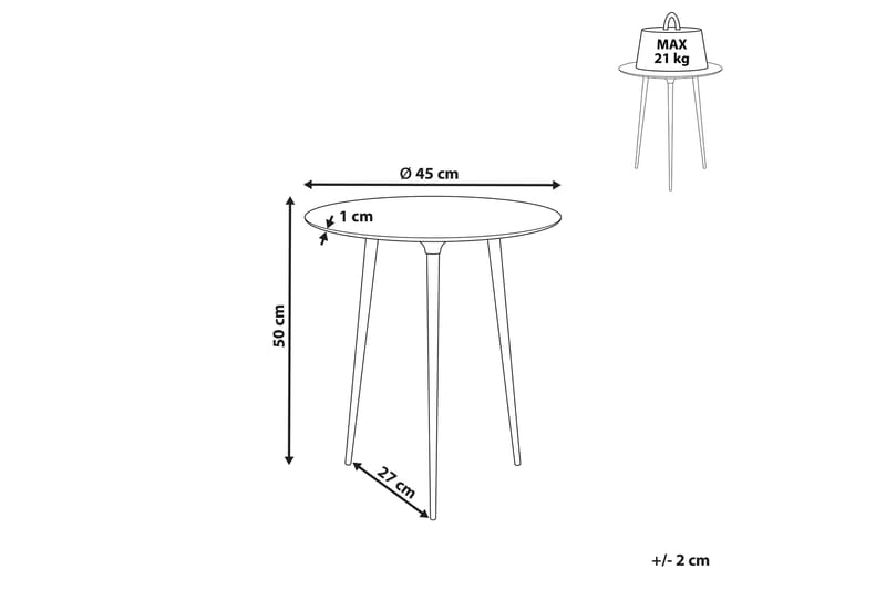 Fiore Sidebord 45 cm - Gull/Svart - Møbler - Bord - Avlastningsbord - Lampebord & sidebord