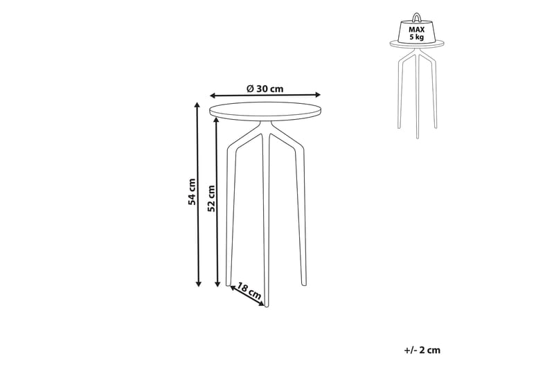 Fiori Sidebord 30 cm - Hvit/Gull - Møbler - Bord - Avlastningsbord - Lampebord & sidebord