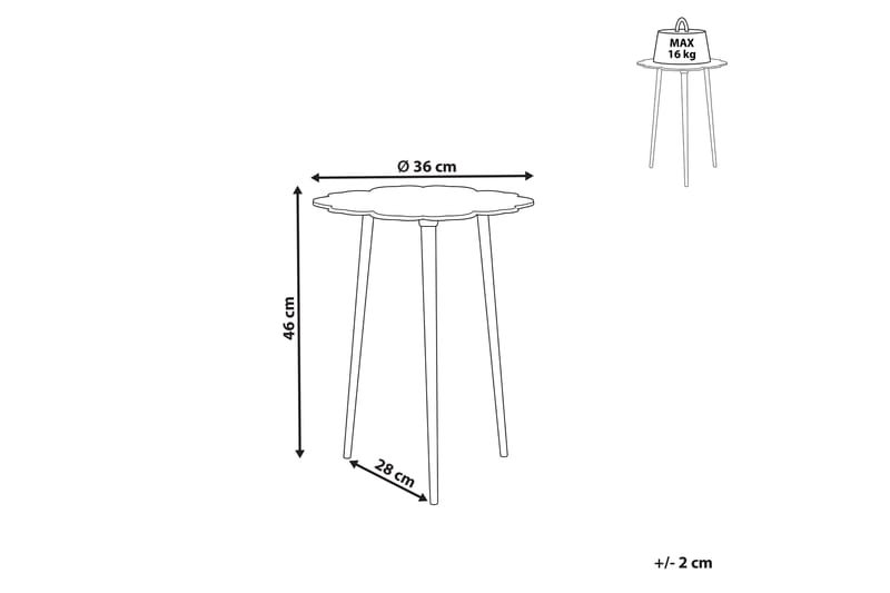 Firdaus Sidebord 36 cm - Sølv/Svart - Møbler - Bord - Avlastningsbord - Lampebord & sidebord