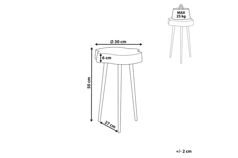 Floydine Sidebord 30 cm - Gull - Møbler - Bord - Avlastningsbord - Lampebord & sidebord