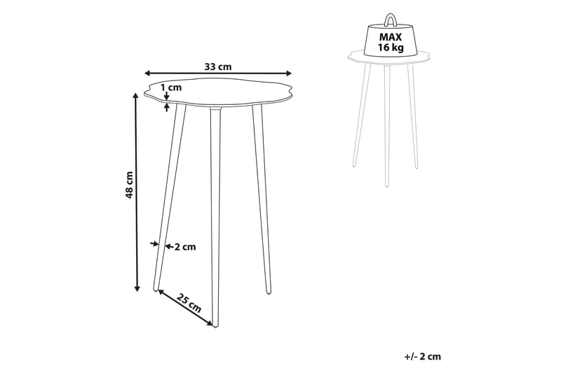 Frasier Sidebord 33 cm - Gull/Svart - Møbler - Bord - Avlastningsbord - Lampebord & sidebord