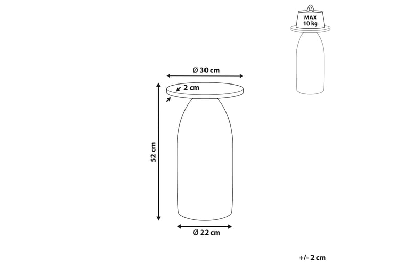 Gabby Sidebord 30 cm - Lyst tre/Gull - Møbler - Bord - Avlastningsbord - Lampebord & sidebord