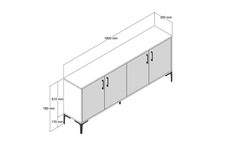 Levents Avlastningsbord 180 cm - Valnøtt - Møbler - Bord - Avlastningsbord - Gangbord