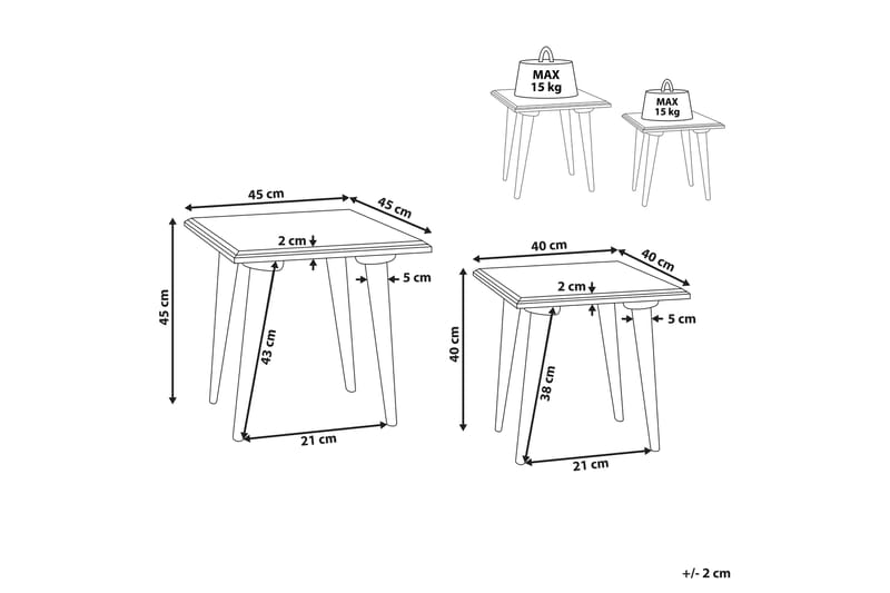 Garrison Settbord 40 cm - Grønn/Gull - Møbler - Bord - Avlastningsbord - Settbord